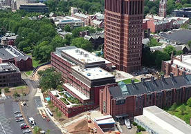 Aerial photo of the recently completed Yale Science Building, August 2019