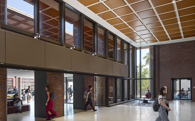 First-floor lobby at Kline Tower, Yale University, photo by Thomas Holdsworth